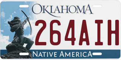 OK license plate 264AIH
