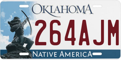 OK license plate 264AJM
