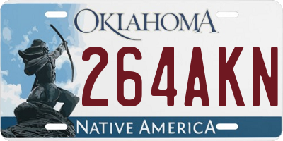 OK license plate 264AKN