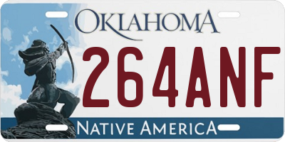 OK license plate 264ANF