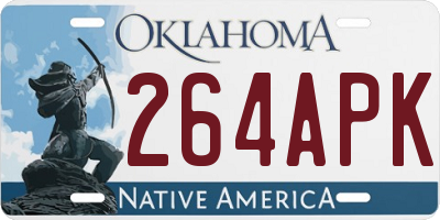 OK license plate 264APK