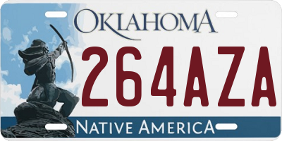 OK license plate 264AZA