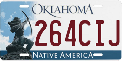 OK license plate 264CIJ