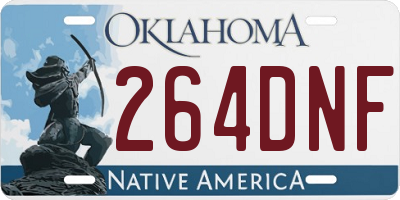 OK license plate 264DNF