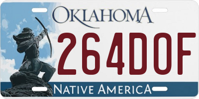 OK license plate 264DOF