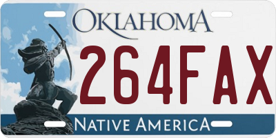 OK license plate 264FAX