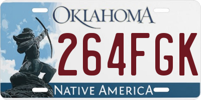 OK license plate 264FGK
