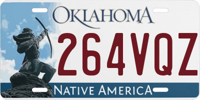 OK license plate 264VQZ