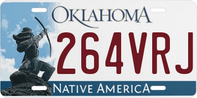 OK license plate 264VRJ