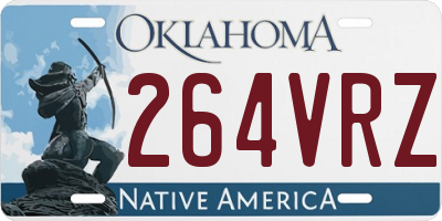 OK license plate 264VRZ