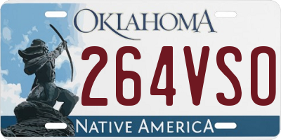 OK license plate 264VSO