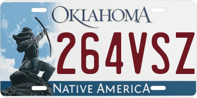 OK license plate 264VSZ