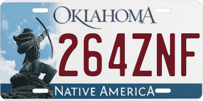 OK license plate 264ZNF