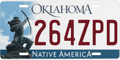 OK license plate 264ZPD