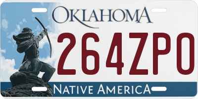 OK license plate 264ZPO