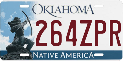 OK license plate 264ZPR