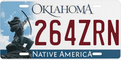 OK license plate 264ZRN