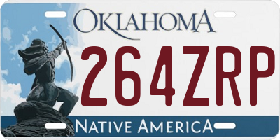 OK license plate 264ZRP