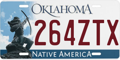 OK license plate 264ZTX