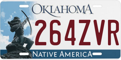 OK license plate 264ZVR