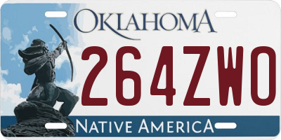 OK license plate 264ZWO