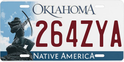 OK license plate 264ZYA