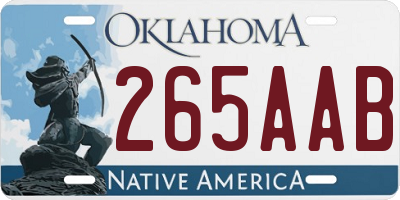 OK license plate 265AAB