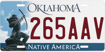 OK license plate 265AAV