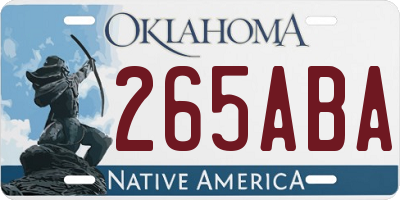 OK license plate 265ABA