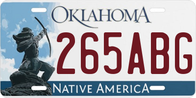 OK license plate 265ABG