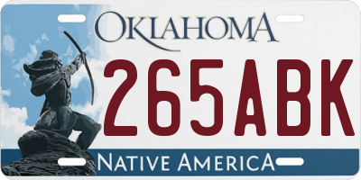 OK license plate 265ABK