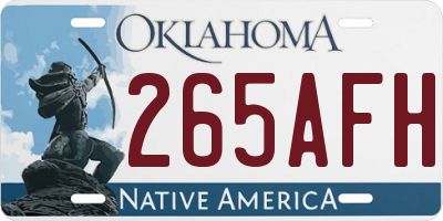 OK license plate 265AFH