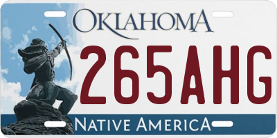 OK license plate 265AHG