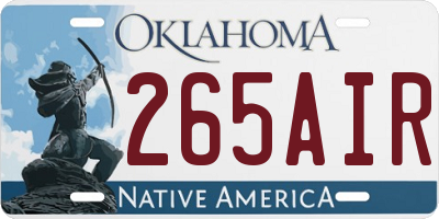 OK license plate 265AIR