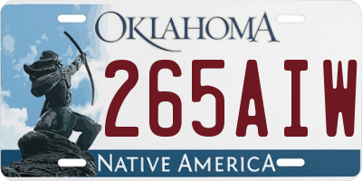 OK license plate 265AIW
