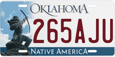 OK license plate 265AJU