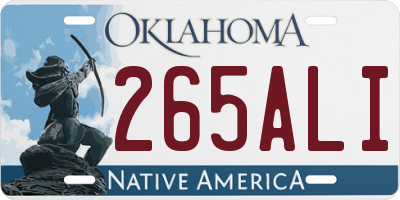 OK license plate 265ALI