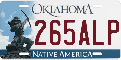 OK license plate 265ALP