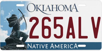 OK license plate 265ALV