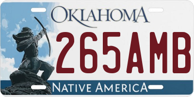 OK license plate 265AMB