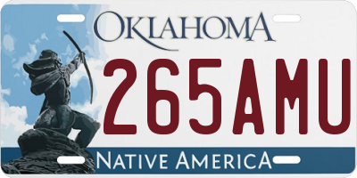 OK license plate 265AMU