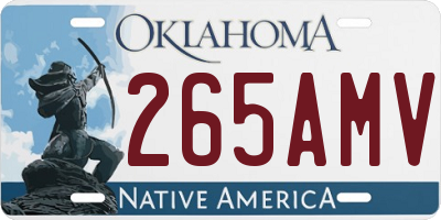 OK license plate 265AMV