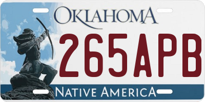 OK license plate 265APB