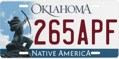 OK license plate 265APF