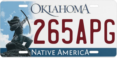 OK license plate 265APG