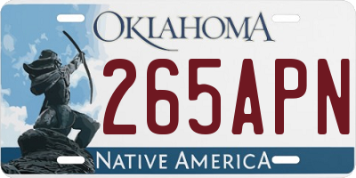 OK license plate 265APN