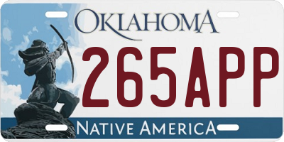 OK license plate 265APP
