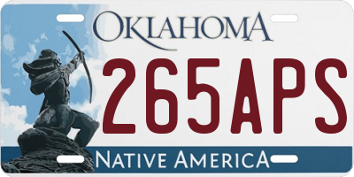 OK license plate 265APS