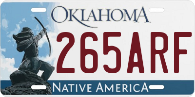 OK license plate 265ARF