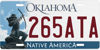 OK license plate 265ATA